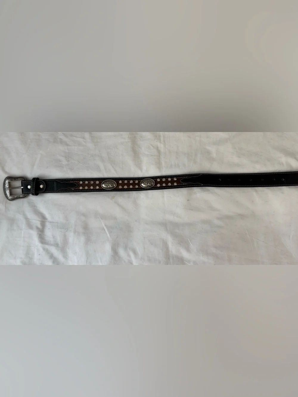 West Star Texas Kids GENUINE LEATHER BELT Brown & Black Western Round conches26”